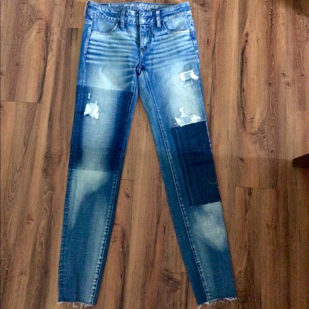 Patchwork Dark Wash Aeo Jegging - image 6